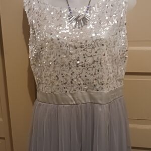 Grey Mesh Fabric / Sequins
